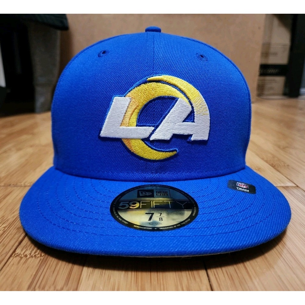Los Angeles LA Rams NFL New Era 59FIFTY Fitted Cap Hat Size 7 7/8 Football Blue
